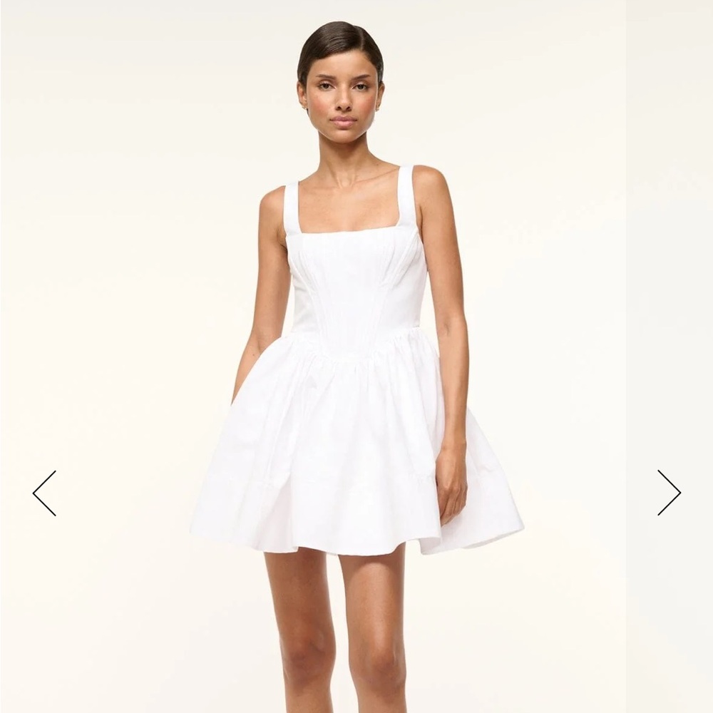 Staud Landscape cotton-blend grosgrain corset mini dress | Size 2